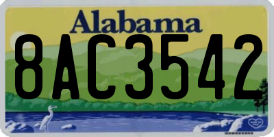 AL license plate 8AC3542
