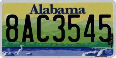 AL license plate 8AC3545