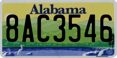 AL license plate 8AC3546