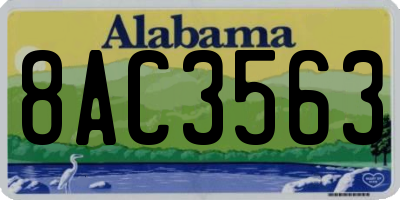 AL license plate 8AC3563