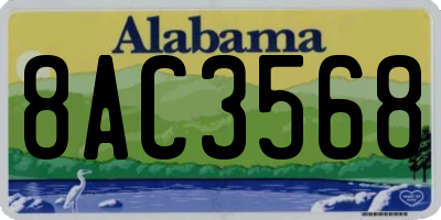 AL license plate 8AC3568