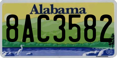 AL license plate 8AC3582