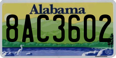 AL license plate 8AC3602