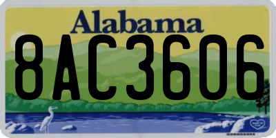 AL license plate 8AC3606