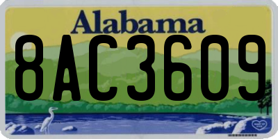 AL license plate 8AC3609