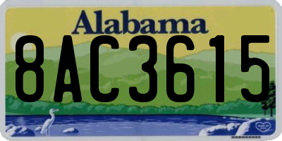 AL license plate 8AC3615