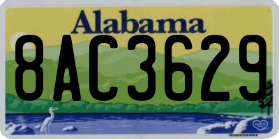 AL license plate 8AC3629
