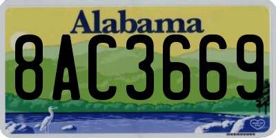 AL license plate 8AC3669