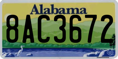 AL license plate 8AC3672