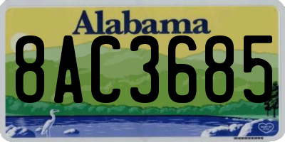 AL license plate 8AC3685