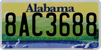 AL license plate 8AC3688