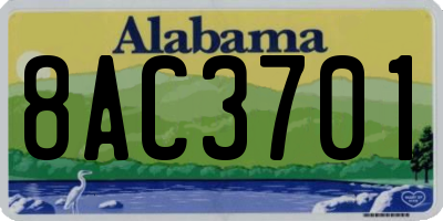AL license plate 8AC3701