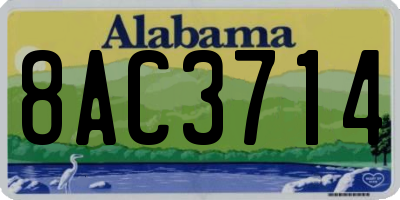 AL license plate 8AC3714