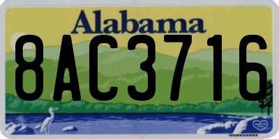 AL license plate 8AC3716