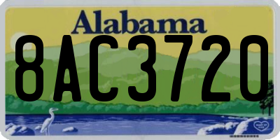 AL license plate 8AC3720