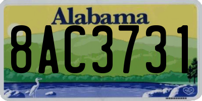 AL license plate 8AC3731
