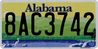 AL license plate 8AC3742