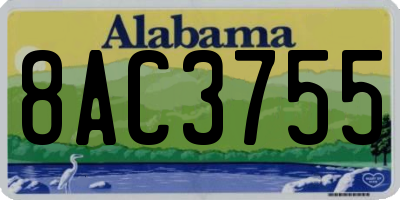 AL license plate 8AC3755