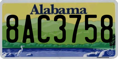 AL license plate 8AC3758