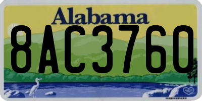 AL license plate 8AC3760