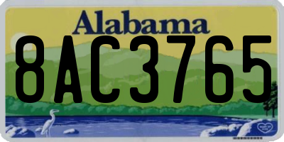 AL license plate 8AC3765