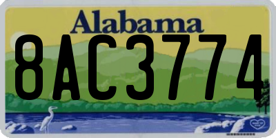 AL license plate 8AC3774