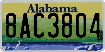 AL license plate 8AC3804
