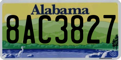AL license plate 8AC3827