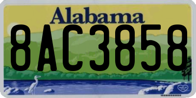 AL license plate 8AC3858