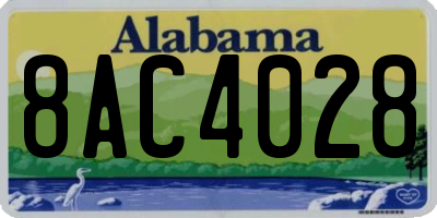 AL license plate 8AC4028