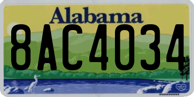 AL license plate 8AC4034