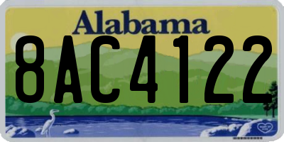 AL license plate 8AC4122