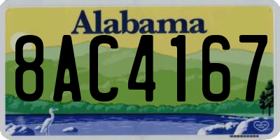 AL license plate 8AC4167