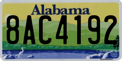 AL license plate 8AC4192