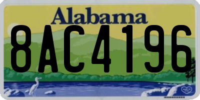 AL license plate 8AC4196