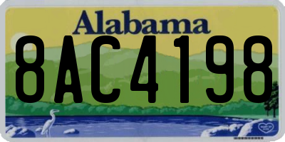 AL license plate 8AC4198