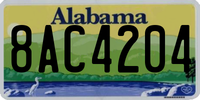 AL license plate 8AC4204