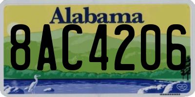 AL license plate 8AC4206