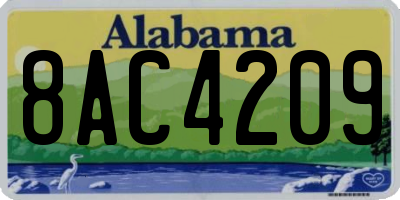 AL license plate 8AC4209