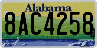 AL license plate 8AC4258