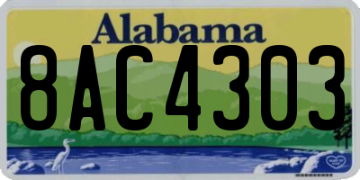 AL license plate 8AC4303