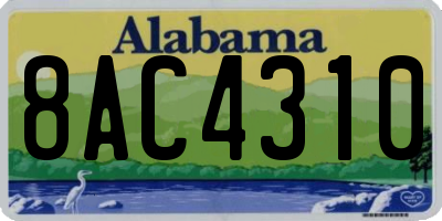 AL license plate 8AC4310