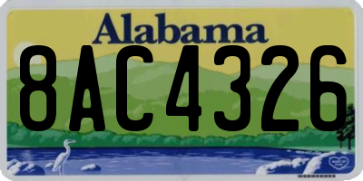 AL license plate 8AC4326