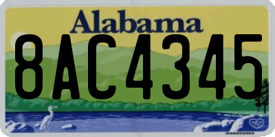 AL license plate 8AC4345