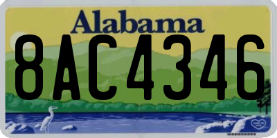 AL license plate 8AC4346