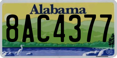 AL license plate 8AC4377