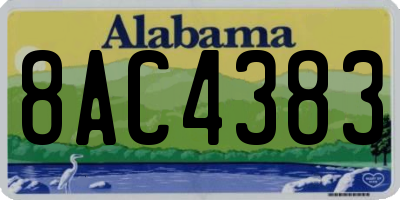 AL license plate 8AC4383
