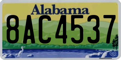 AL license plate 8AC4537