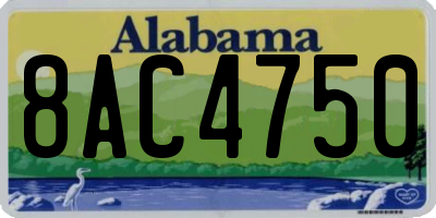 AL license plate 8AC4750