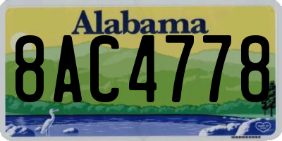 AL license plate 8AC4778